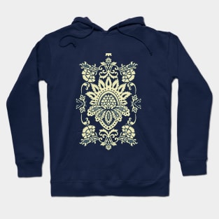 Vintage damask Blue and White Hoodie